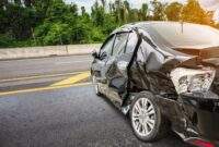 Damage rear car accident end usa alamy