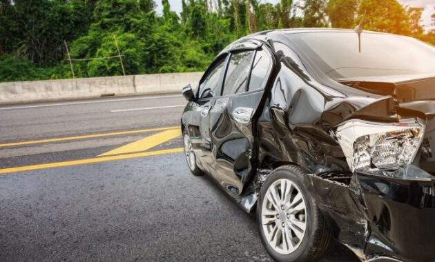 Damage rear car accident end usa alamy