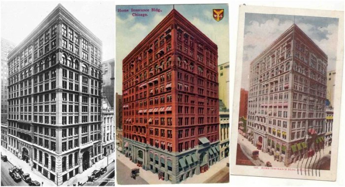 Building insurance jenney chicago company william baron le leiter britannica architectural first steel architect school designed 1884 photographing illinois states