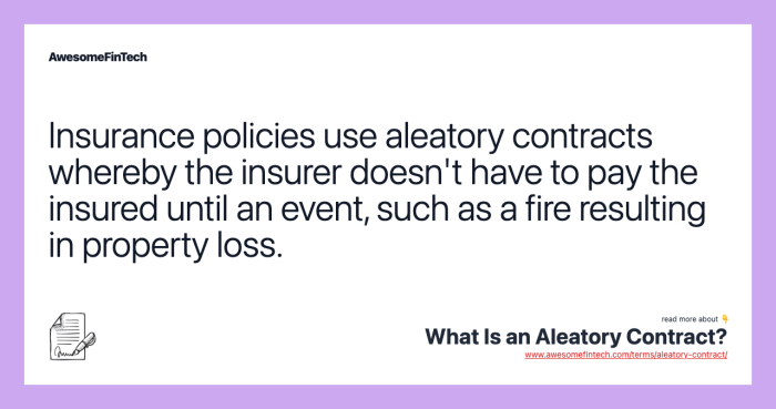 Aleatory contract insurance